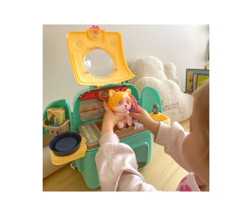 WOOPIE Kotek Przenośny Salon Piękoności 2w1 w Plecaku Transporter