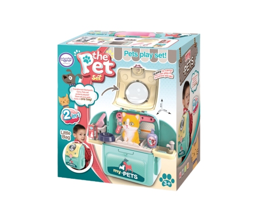 WOOPIE Kotek Przenośny Salon Piękoności 2w1 w Plecaku Transporter