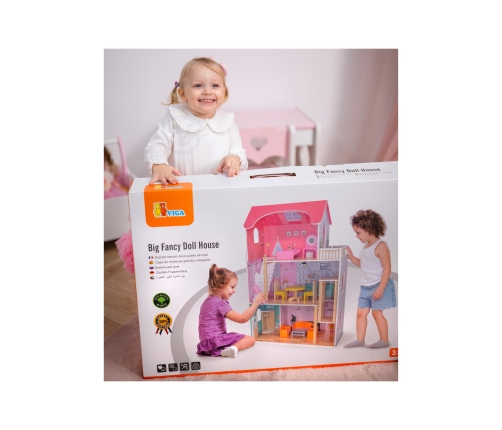 VIGA Duży Drewniany Domek dla Lalek
