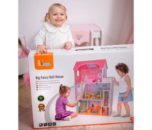 VIGA Duży Drewniany Domek dla Lalek