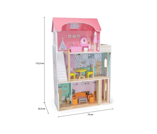 VIGA Duży Drewniany Domek dla Lalek