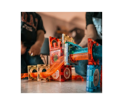 WOOPIE Klocki Magnetyczne Tor Kulkowy Świetlny 49 el.