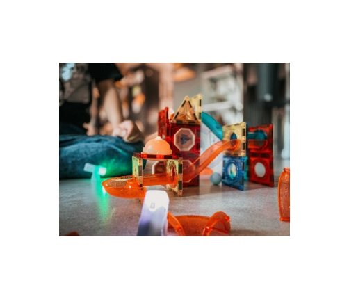 WOOPIE Klocki Magnetyczne Tor Kulkowy Świetlny 49 el.