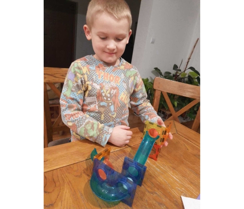 WOOPIE Klocki Magnetyczne Tor Kulkowy Świetlny 49 el.