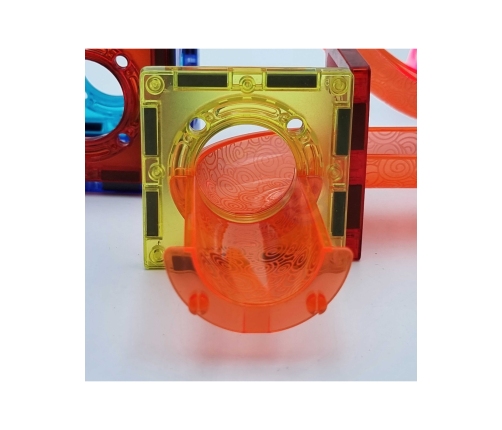 WOOPIE Klocki Magnetyczne Tor Kulkowy Świetlny 49 el.