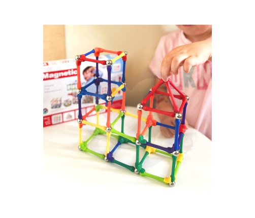 WOOPIE Klocki Magnetyczne Konstrukcyjne Układanka Kreatywna 110 el.