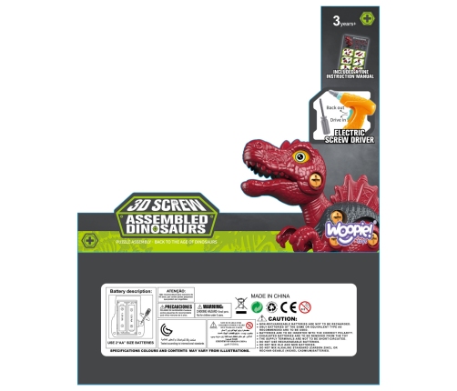 WOOPIE Dinozaur do Skręcania Zestaw Konstrukcyjny + Wiertarka 31 el.