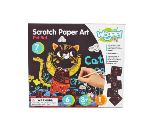 WOOPIE ART&FUN Zestaw Kreatywny Wydrapywanki dla Dzieci 7 el.