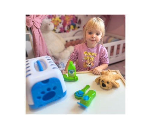 WOOPIE Zestaw Małego Weterynarza Piesek Transporter 6 el.