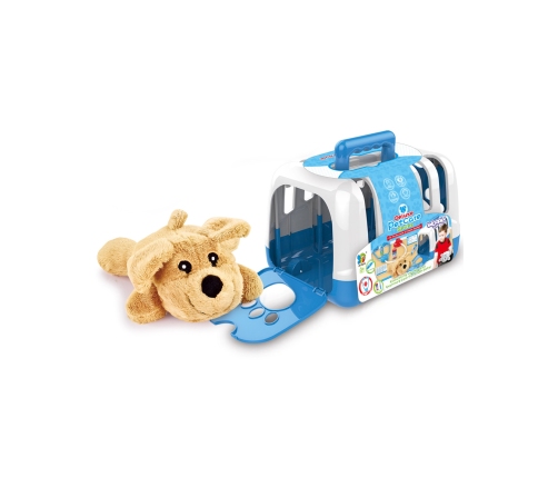 WOOPIE Zestaw Małego Weterynarza Piesek Transporter 6 el.