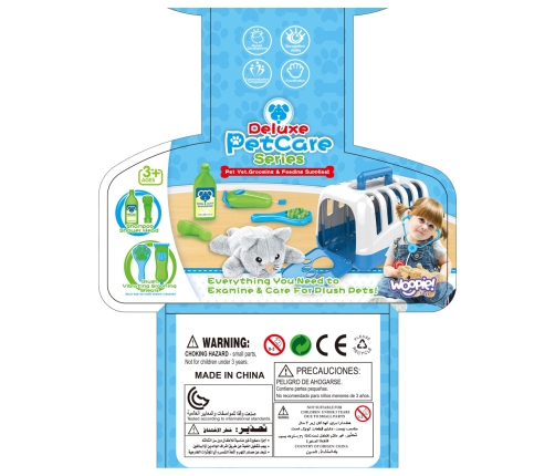 WOOPIE Zestaw Małego Weterynarza Piesek Transporter 6 el.