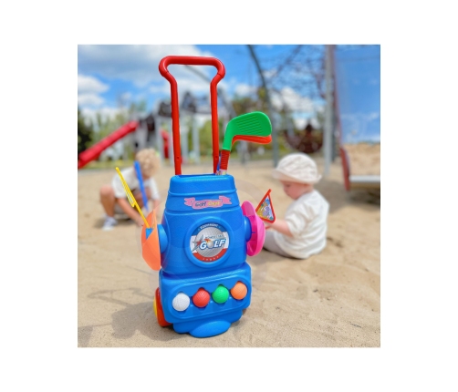 WOOPIE Zestaw do Gry w Golfa + Stojak na Akcesoria na Kółkach