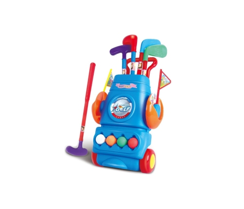 WOOPIE Zestaw do Gry w Golfa + Stojak na Akcesoria na Kółkach