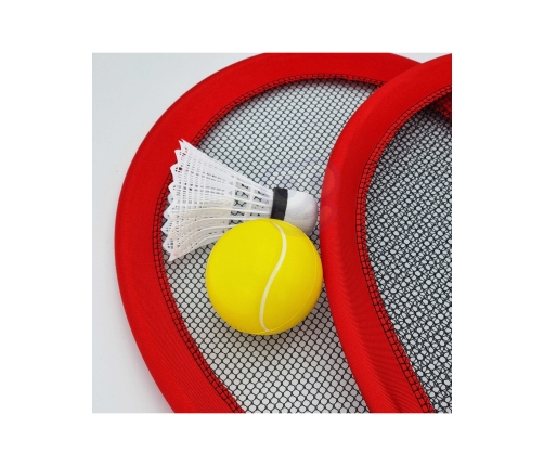 WOOPIE Duże Rakietki do Tenisa Badminton dla Dzieci Zestaw + Piłka Lotka