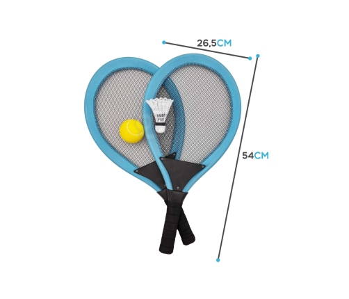WOOPIE Duże Rakietki do Tenisa Badminton dla Dzieci Zestaw + Piłka Lotka