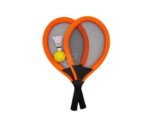 WOOPIE Duże Rakietki do Tenisa Badminton dla Dzieci Zestaw + Piłka Lotka
