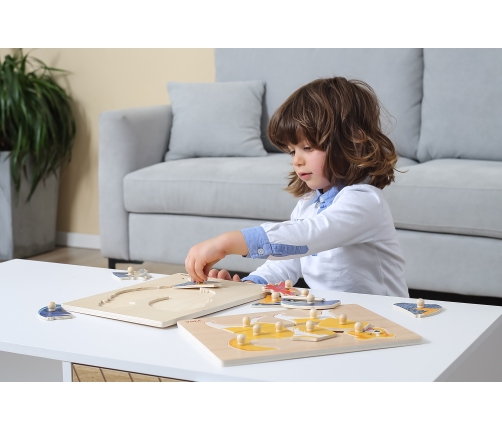 VIGA Drewniane Puzzle Montessori Kogut z Pinezkami