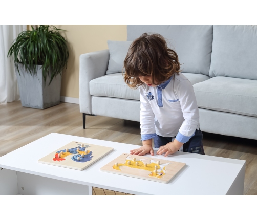 VIGA Drewniane Puzzle Montessori Kogut z Pinezkami