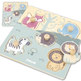VIGA PolarB Drewniane Puzzle Zwierzęta z Pinezkami VIGA PolarB Drewniane Puzzle Zwierzęta z Pinezkami