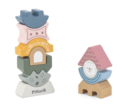 VIGA PolarB Drewniana Układanka Balansująca Wieża