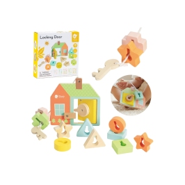 CLASSIC WORLD Drewniana Przeplatanka Klocki do Nawlekania Klucze i Drzwi MONTESSORI 11 el. CLASSIC WORLD Drewniana Przeplatanka Klocki do Nawlekania Klucze i Drzwi MONTESSORI 11 el.