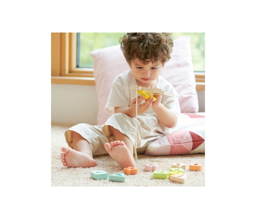 CLASSIC WORLD Drewniana Przeplatanka Klocki do Nawlekania Klucze i Drzwi MONTESSORI 11 el.