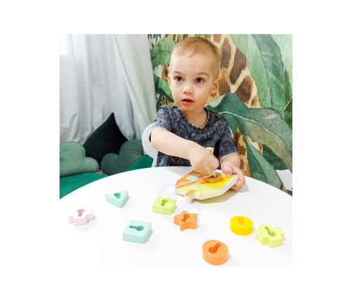 CLASSIC WORLD Drewniana Przeplatanka Klocki do Nawlekania Klucze i Drzwi MONTESSORI 11 el.