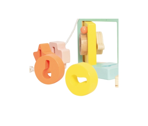 CLASSIC WORLD Drewniana Przeplatanka Klocki do Nawlekania Klucze i Drzwi MONTESSORI 11 el.