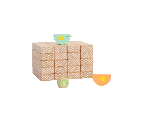 CLASSIC WORLD Gra Edukacyjna Układanie Klocków Ptaków 23 el.