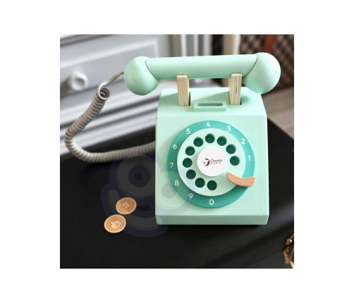 CLASSIC WORLD Klasyczny Drewniany Telefon dla Dzieci 4 el.