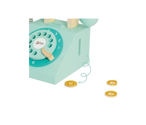 CLASSIC WORLD Klasyczny Drewniany Telefon dla Dzieci 4 el.