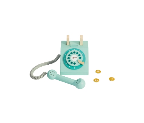 CLASSIC WORLD Klasyczny Drewniany Telefon dla Dzieci 4 el.