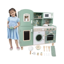 CLASSIC WORLD Duża Drewniana Kuchnia Vintage dla Dzieci + Akc CLASSIC WORLD Duża Drewniana Kuchnia Vintage dla Dzieci + Akc