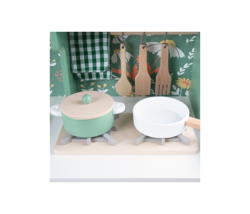 CLASSIC WORLD Duża Drewniana Kuchnia Vintage dla Dzieci + Akc