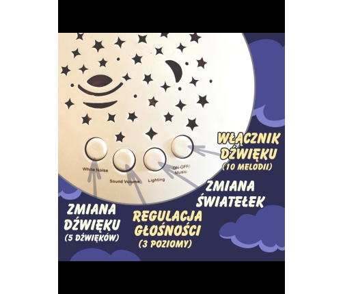 WOOPIE BABY Przytulanka Usypiacz Projektor 2w1 Sówka - 10 Kołysanek