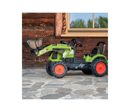 FALK Traktor Claas Zielony na Pedały z Przyczepą + Klakson od 2 Lat.