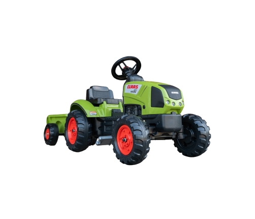 FALK Traktor Claas Zielony na Pedały z Przyczepą + Klakson od 2 Lat.