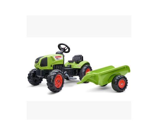 FALK Traktor Claas Zielony na Pedały z Przyczepą + Klakson od 2 Lat.