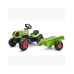 FALK Traktor Claas Zielony na Pedały z Przyczepą + Klakson od 2 Lat.