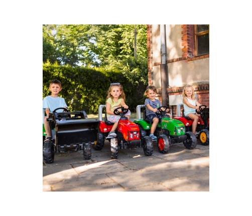 Трактор с педалями с ковшом и прицепом FALK Red Supercharger