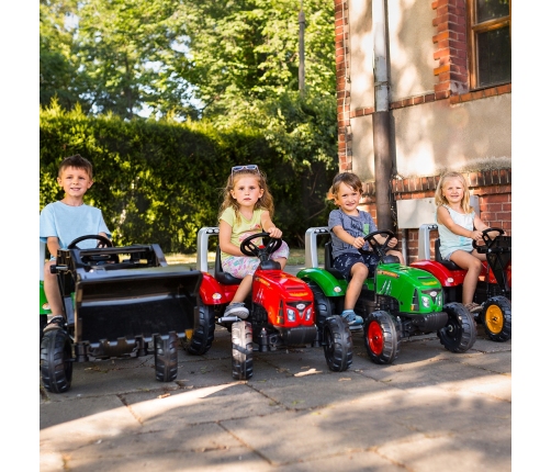 Traktors ar pedāļiem ar kausu un piekabi FALK Red Supercharger