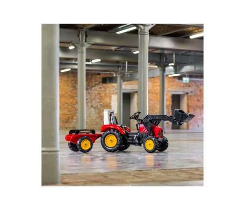 Трактор с педалями с ковшом и прицепом FALK Red Supercharger