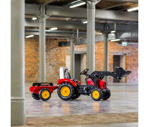 Traktors ar pedāļiem ar kausu un piekabi FALK Red Supercharger