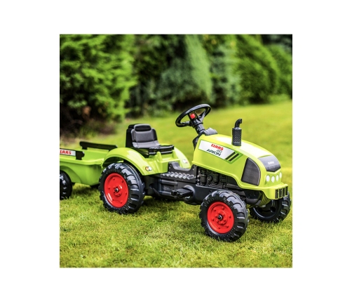 FALK Traktorek Claas Zielony na Pedały Klakson Przyczepa od 2 Lat.