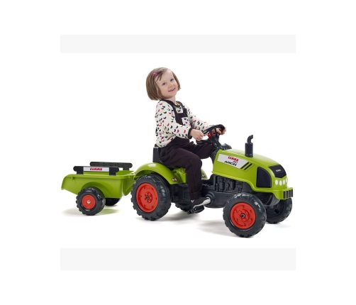 FALK Traktorek Claas Zielony na Pedały Klakson Przyczepa od 2 Lat.