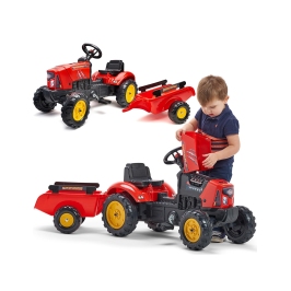 Трактор с педалями с прицепом  FALK Red Supercharger