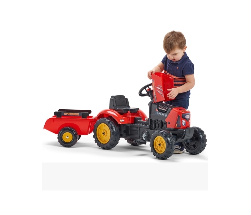 Трактор с педалями с прицепом  FALK Red Supercharger