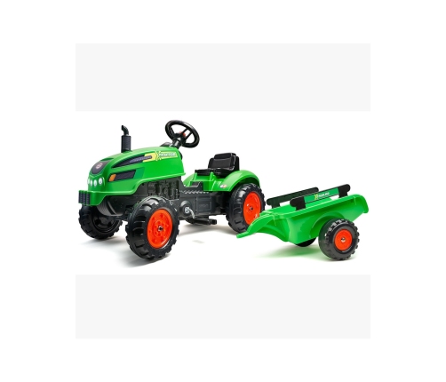 FALK Traktorek X Tractor Zielony z Przyczepką Klakson od 2 Lat
