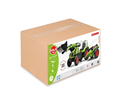 Трактор с педалями с прицепом FALK CLAAS Green
