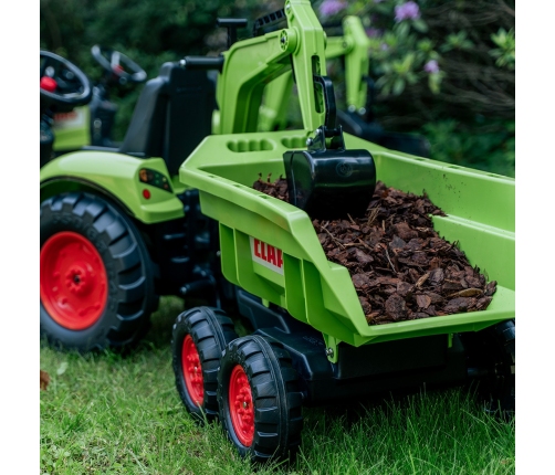 Traktors ar pedāļiem ar kausu un piekabi FALK CLAAS AVEC Green